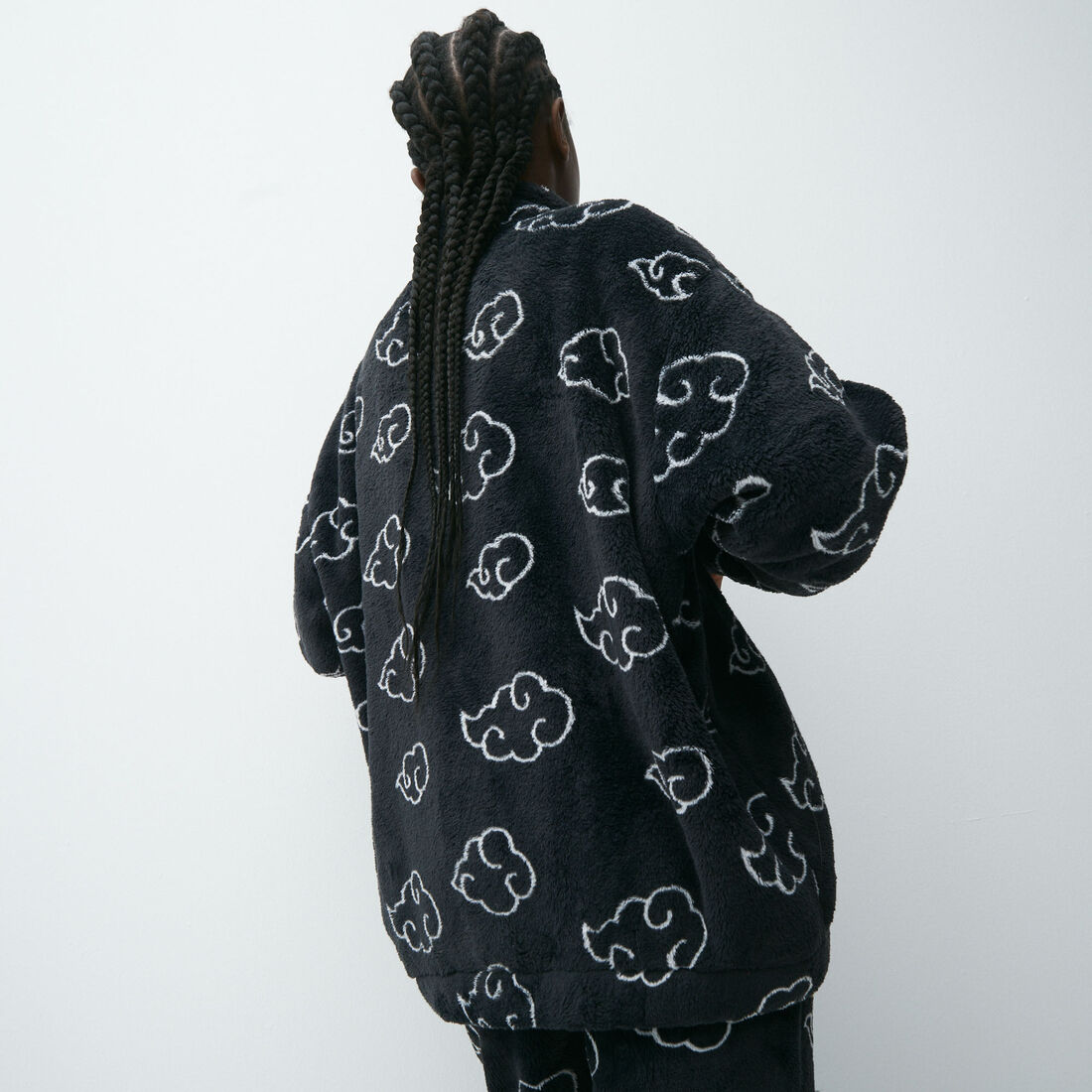 akatsuki printed fleece jacket;