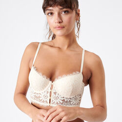 push-up bustier bra with gold buttons