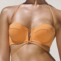 padded bandeau bra with removable ties