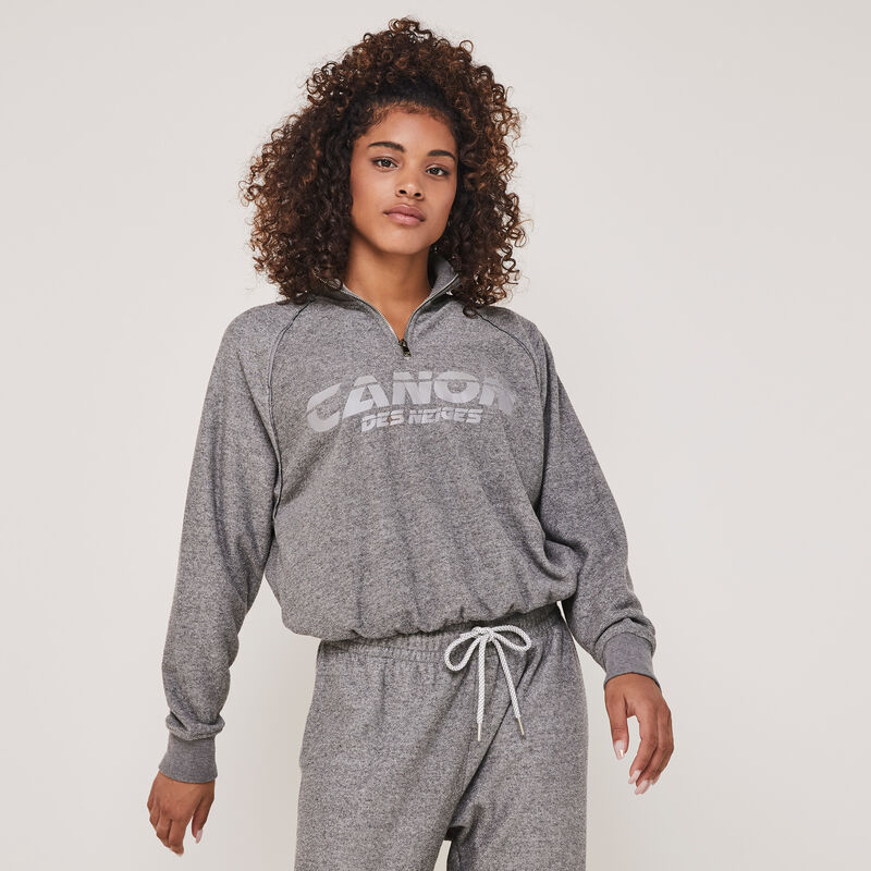 Canondesneigiz reflective print sweatshirt with zip Canondesneigiz reflective print sweatshirt with zip;