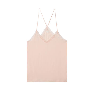 jersey top with spaghetti straps - pink;
