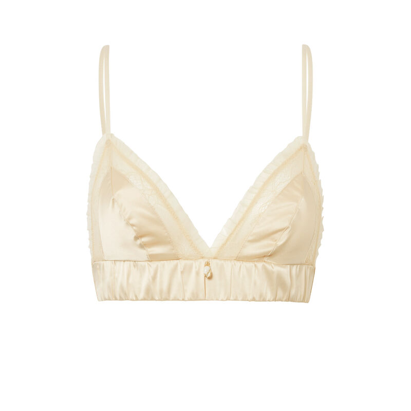 Gloss-effect triangle bra - off-white Gloss-effect triangle bra - off-white;