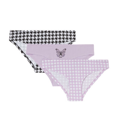 pack of 3 butterfly mood panties - lilac;