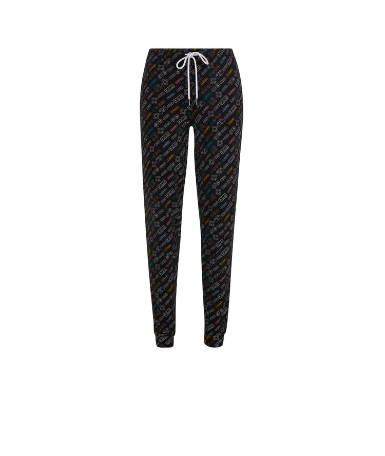 Videiz gaming print jersey pants black.