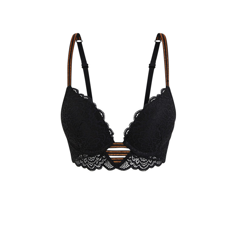 Lurexbandiz v push-up bustier bra black.