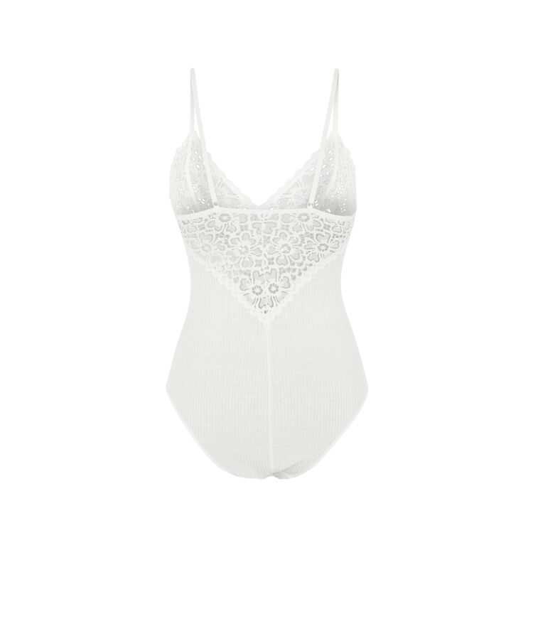 Glaciz wireless microfibre/lace bodysuit. white.