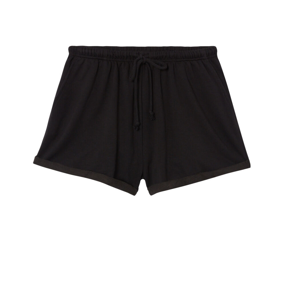 Plain shorts with drawstring detail - black black.