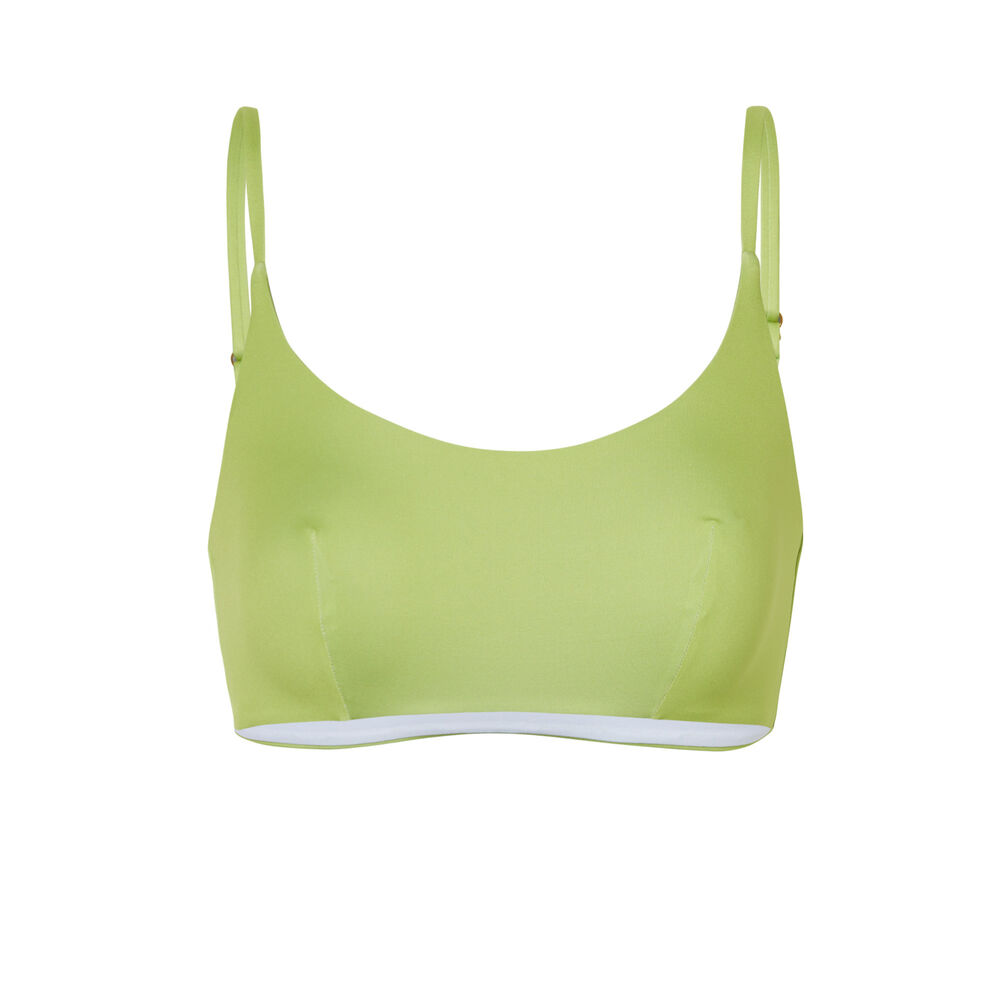 Plain bralette bikini top - green green.
