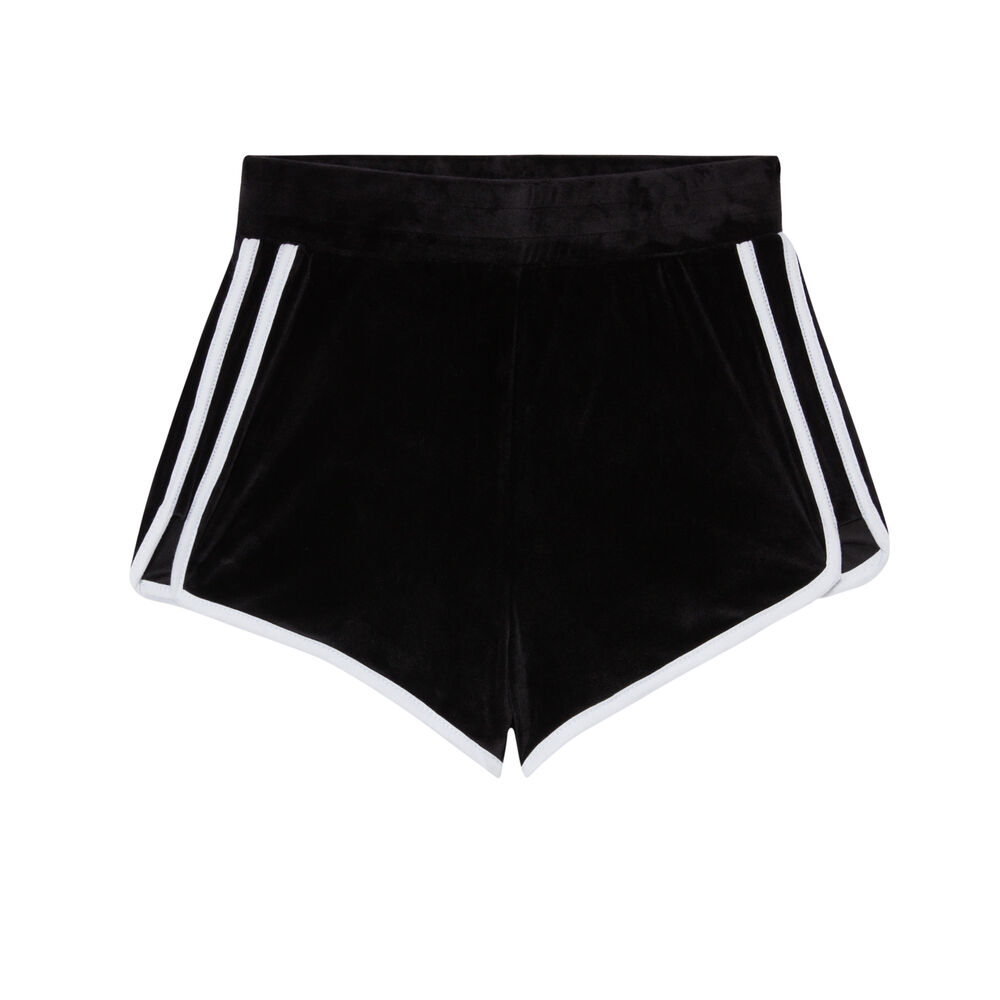 Velvet shorts - black black.