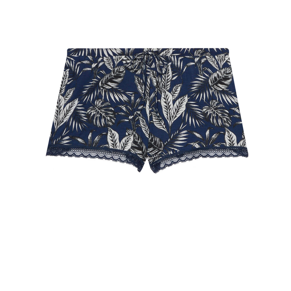 Leaf print shorts - blue blue.