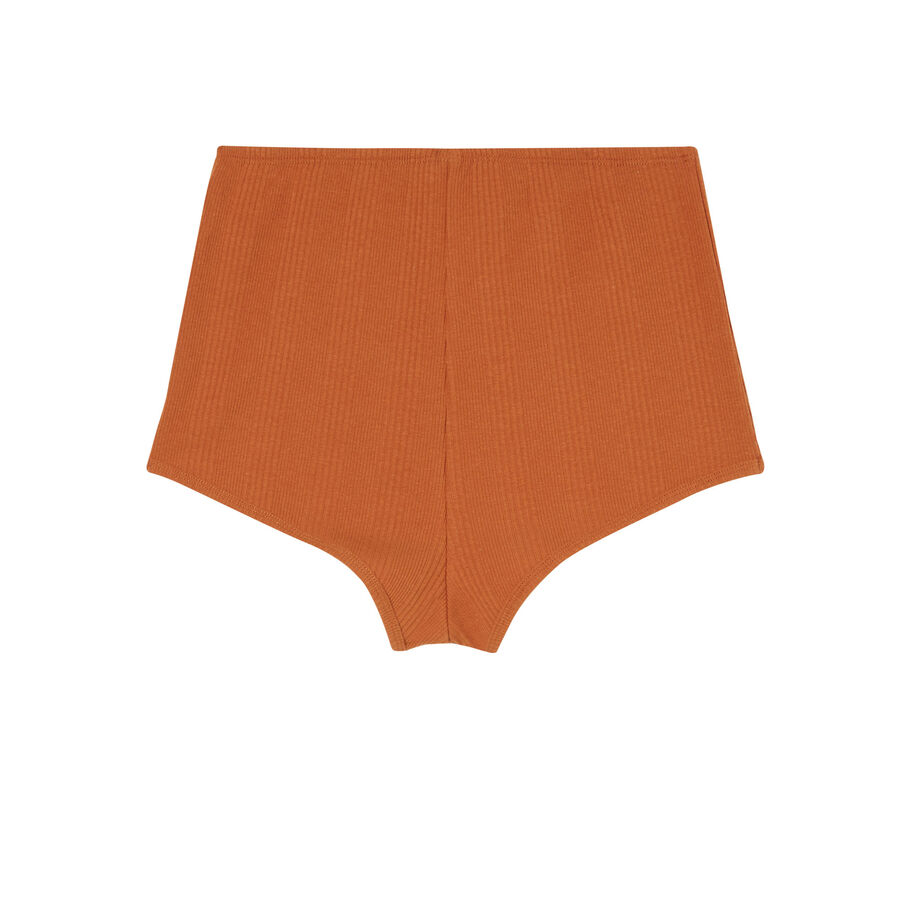 jersey shorts with corset detail - brown;