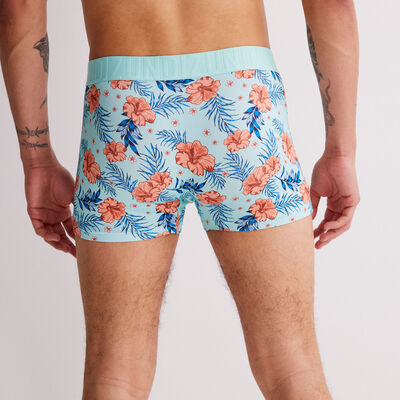 tropical print boxers - turquoise ;