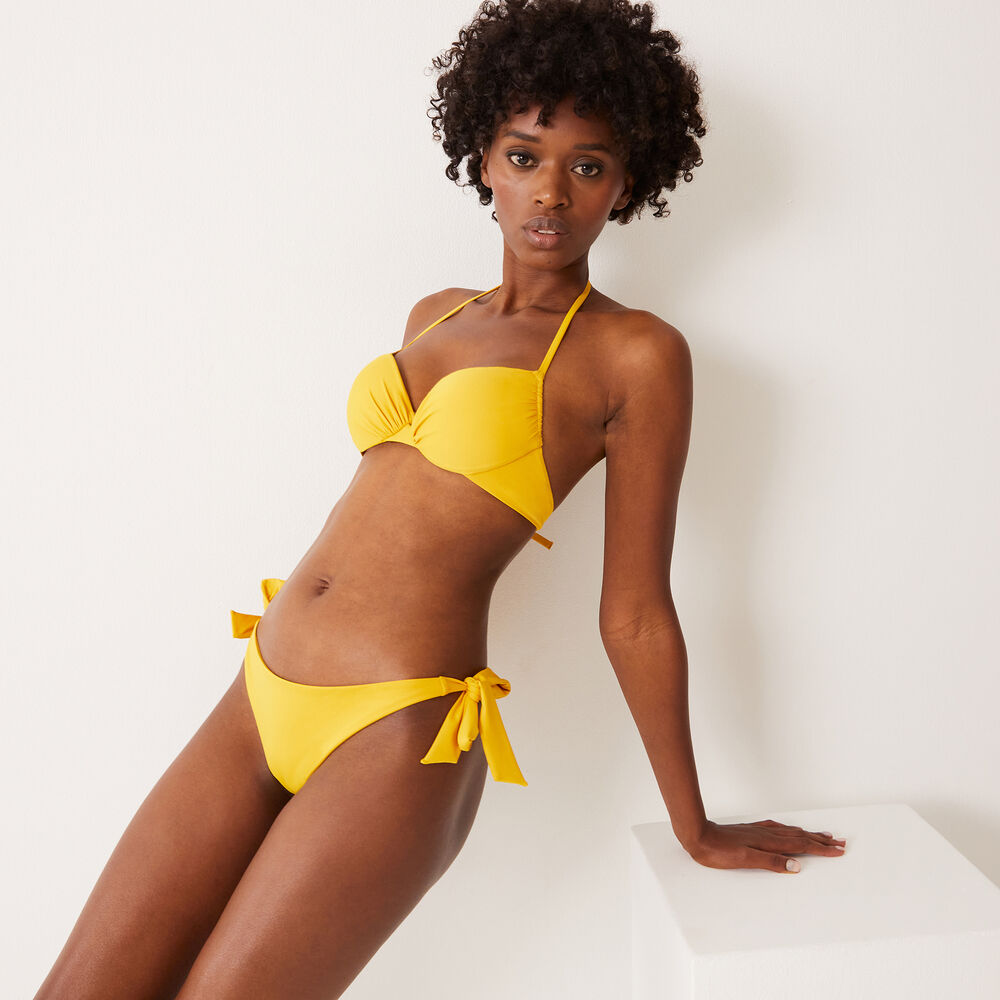 Open back push-up bikini top - yellow yellow.