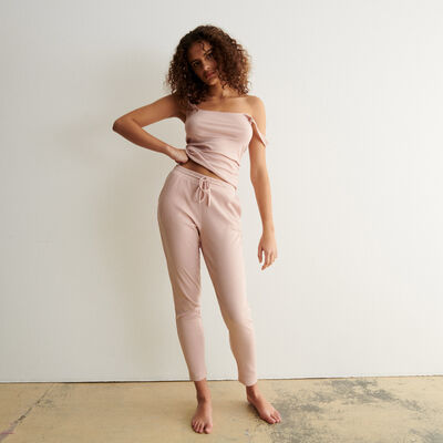jersey trousers - pale pink;