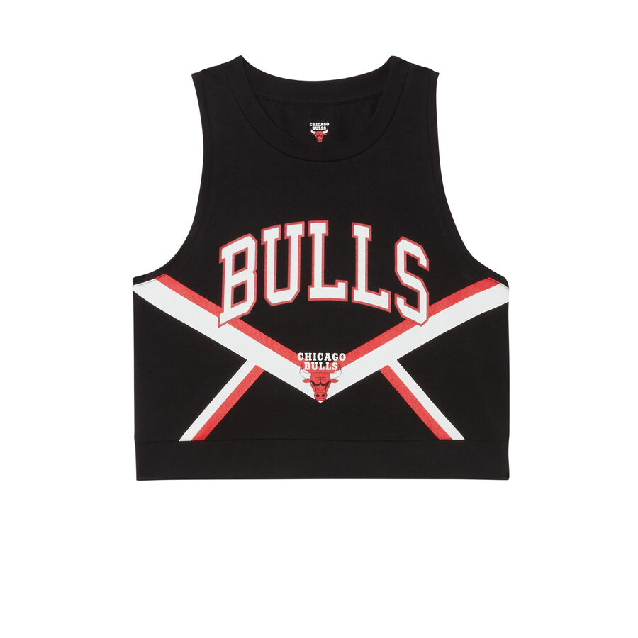 crop top chicago bulls — czarny;
