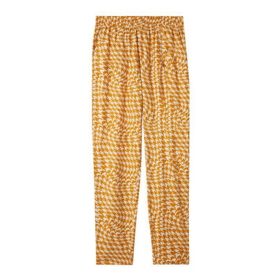 proste spodnie we wzór z lat 70. — kolor złocistożółty;