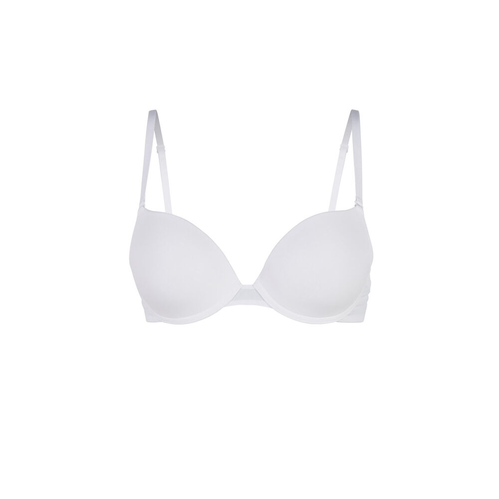 Microfibre padded bra - white white.