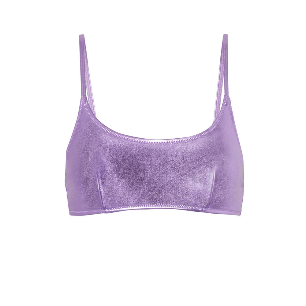 Metallic bralette bikini top - purple purple.