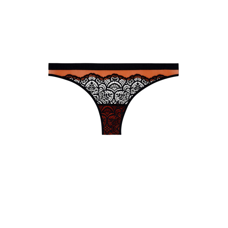 Tanga en tulle/dentelle vivianiz brique.