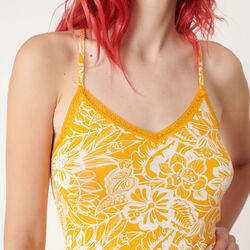 tropical pattern jersey top