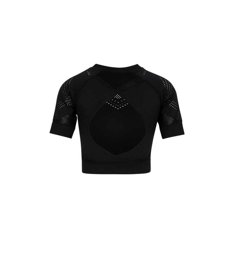 Crop top sportowy bez szwów herosportiz czarny.