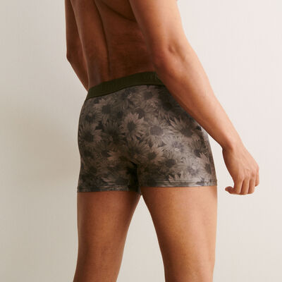 boxer with sunflower print - green;