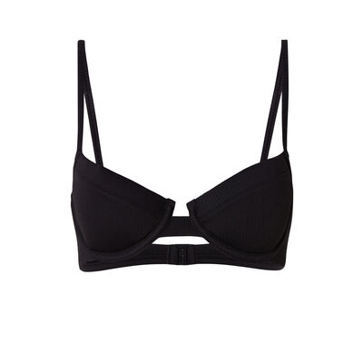 balconette bikini top - black;