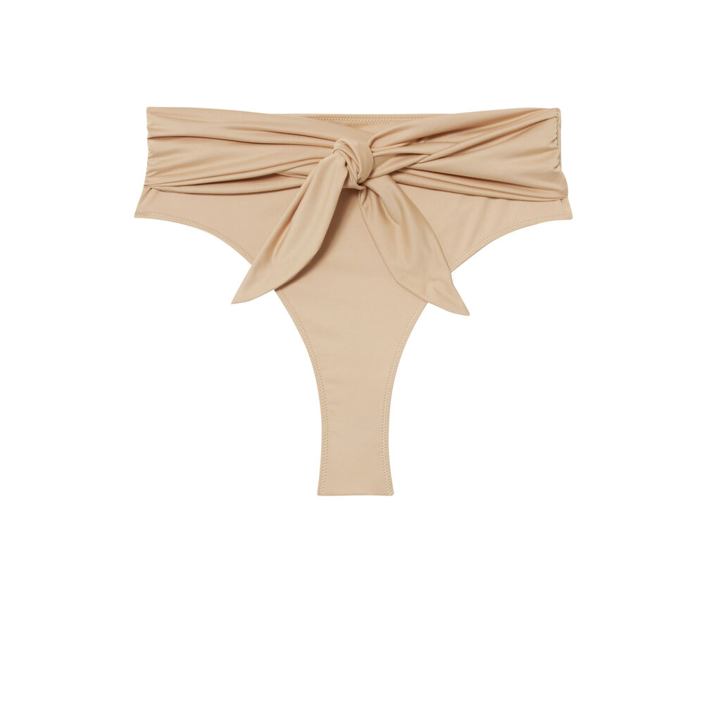 Romy scarf-style bikini bottom - beige beige.