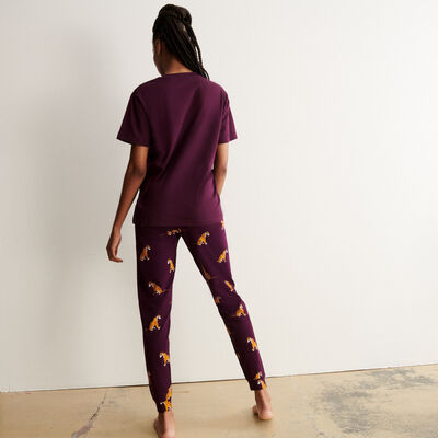 the jungle book pattern pants - plum;