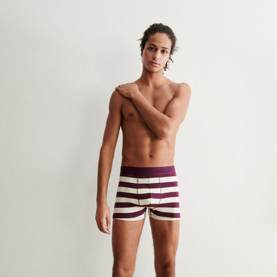 striped boxers - plum;