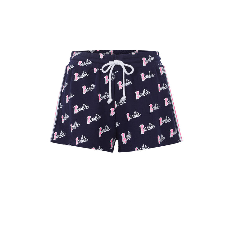 Chambarbiz barbie print logo shorts navy blue.