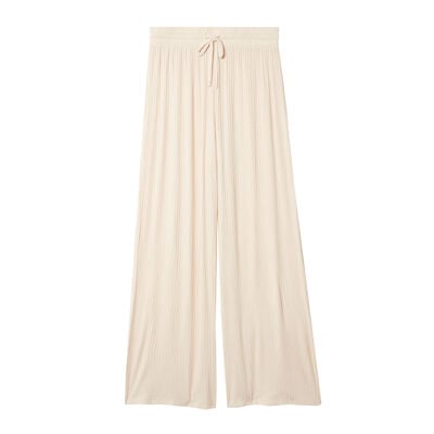 flared knit trousers - cream;