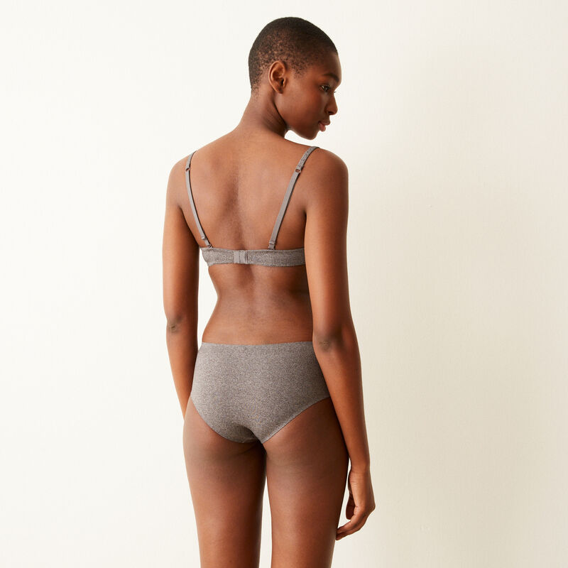 Plain microfibre shorty - flecked grey Plain microfibre shorty - flecked grey;