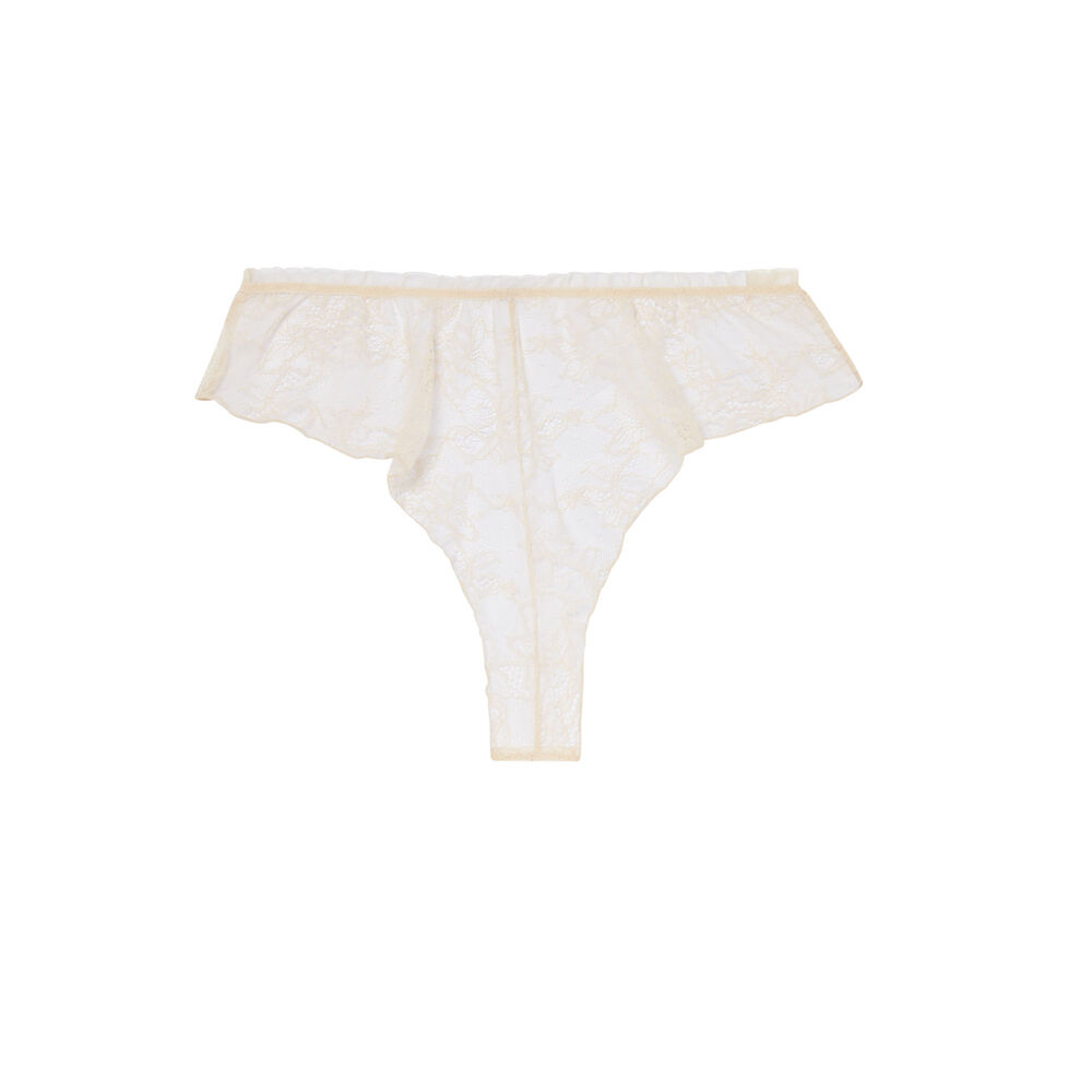 Fine lace high-waisted shorty - off-white off-white.