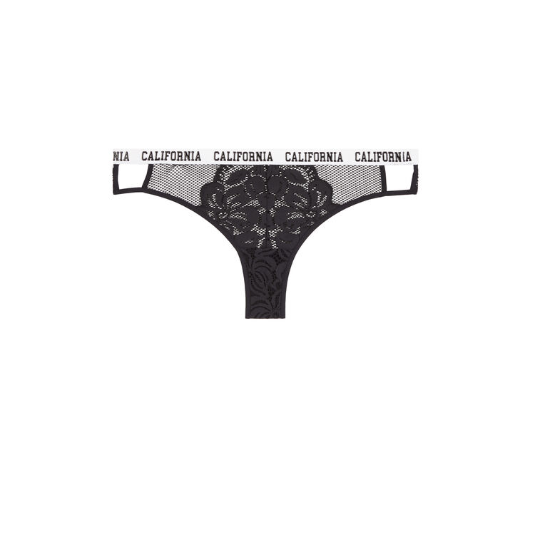 Westcoastiz lace tanga briefs with band detailing black.