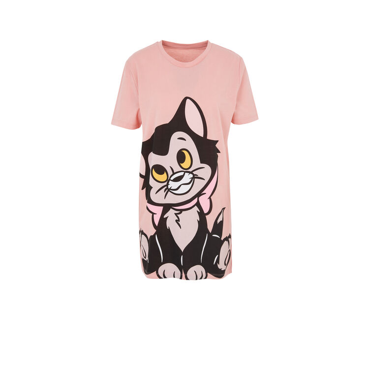 Figariz figaro print pinocchio licensed short sleeve long t-shirt pink.