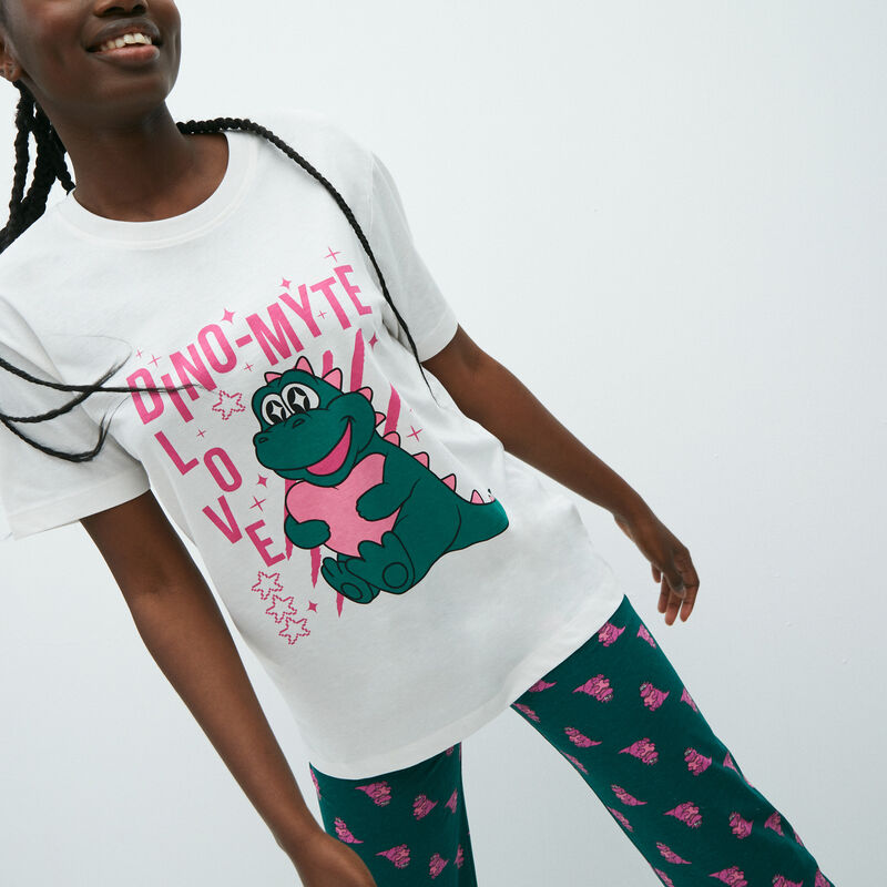 t-shirt with dinosaur print;