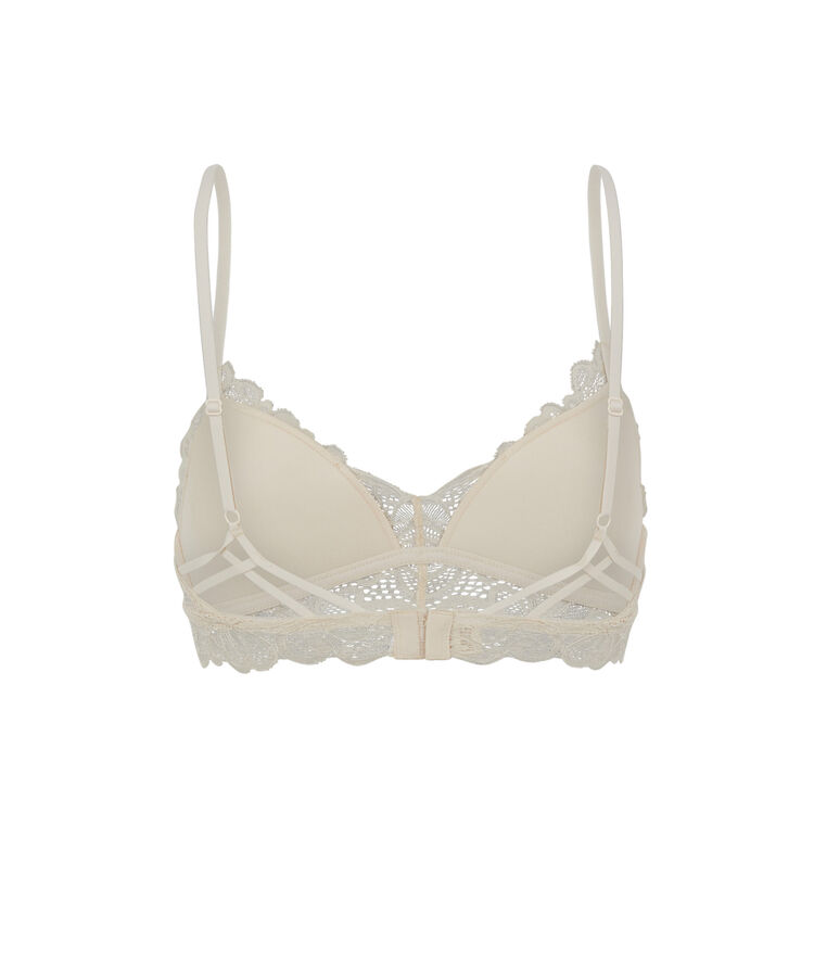 Soutien-gorge triangle à coques en dentelle - beige beige.