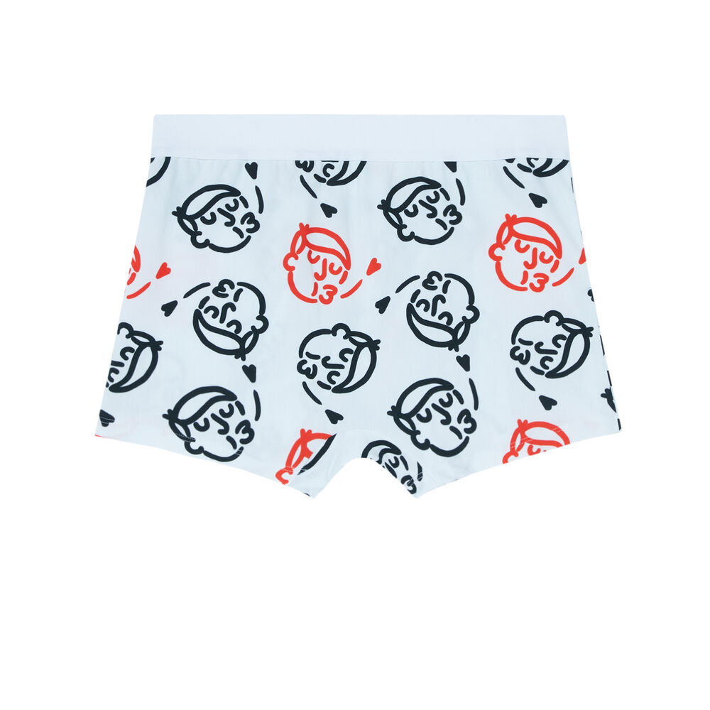 Print boxer - white white.
