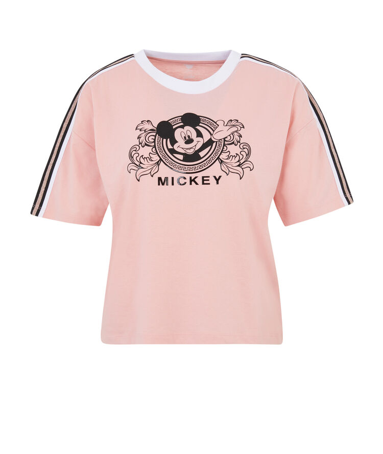 Kurzärmeliges top mit mickey-druck lomickiz rosa.