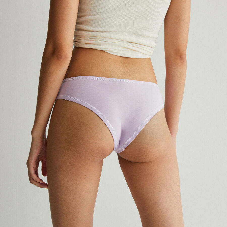 cotton shorty with visible white seams - lilac;