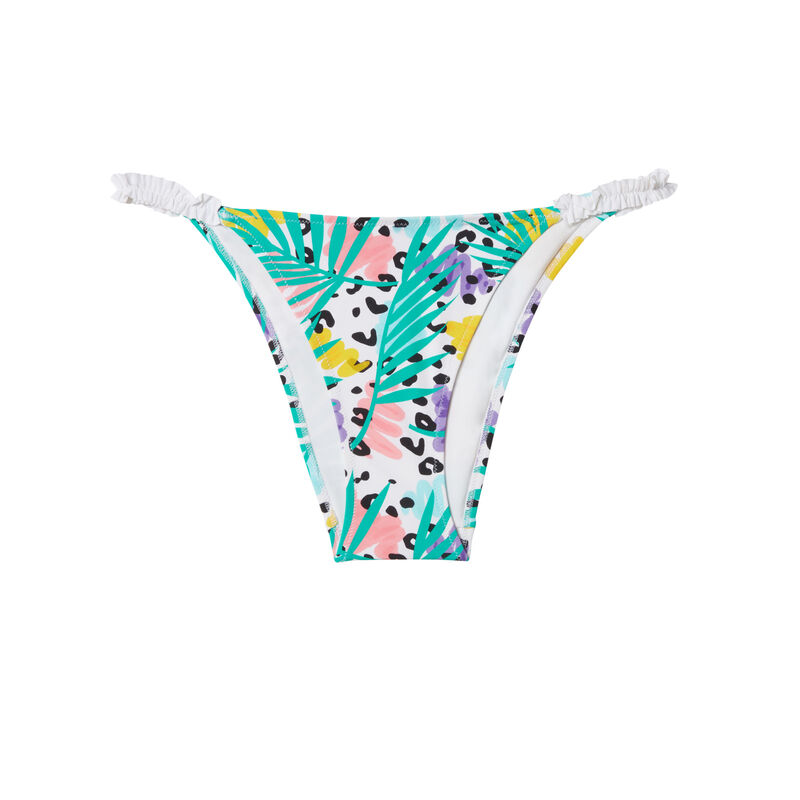 floral motif bikini bottoms - white;