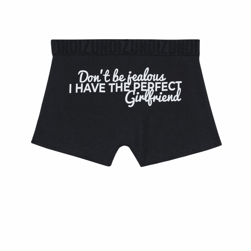 boxers with don't be jealous slogan - black boxers with don't be jealous slogan - black;