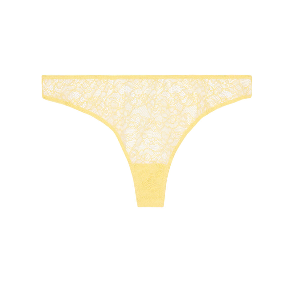 Lace tanga - yellow yellow.