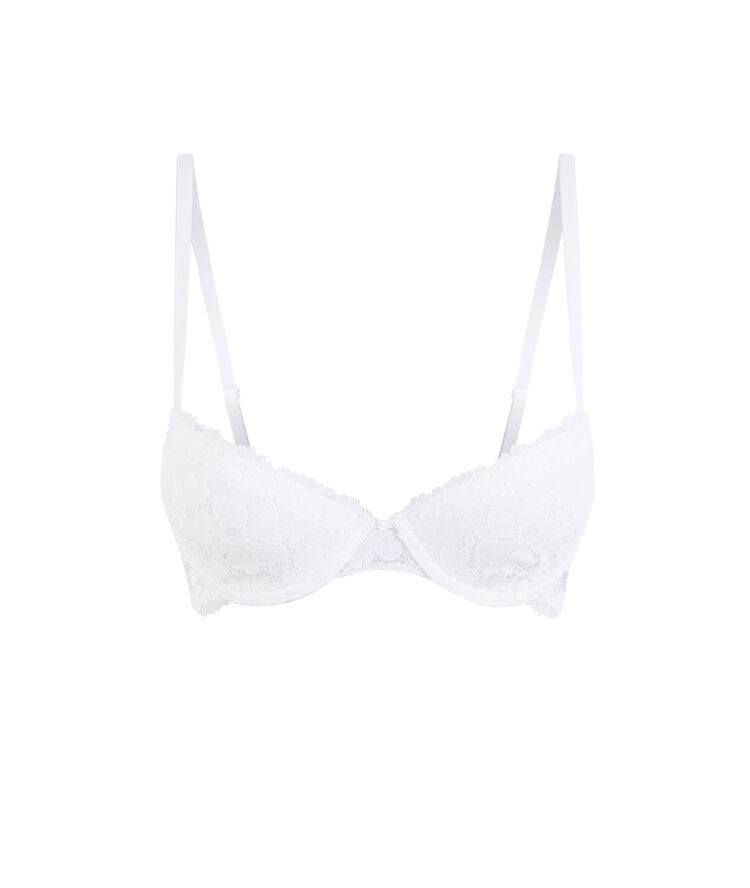 Coloramadiz lace padded bra with camouflage detail white.