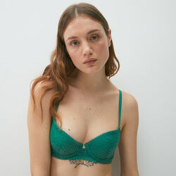 graphic lace padded bra with fine cups