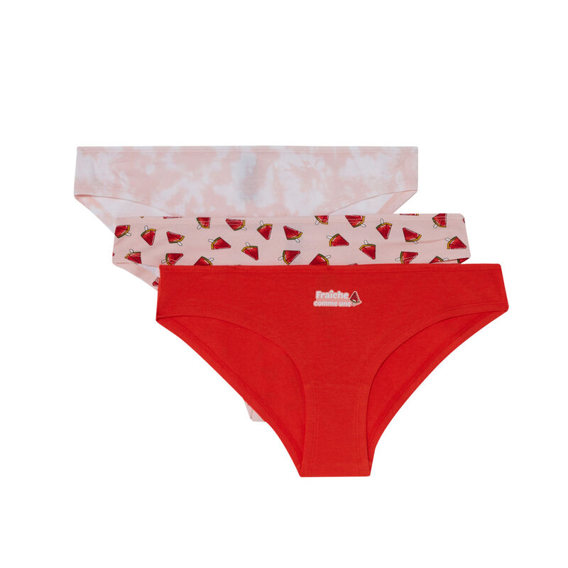 set of 3 watermelon addict panties - pink set of 3 watermelon addict panties - pink;