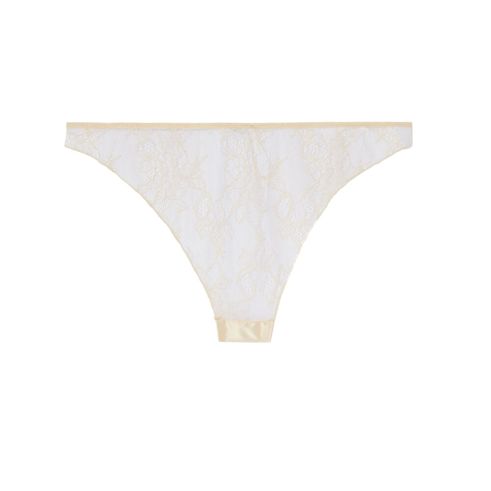 Gloss-effect tanga briefs - off-white off-white.