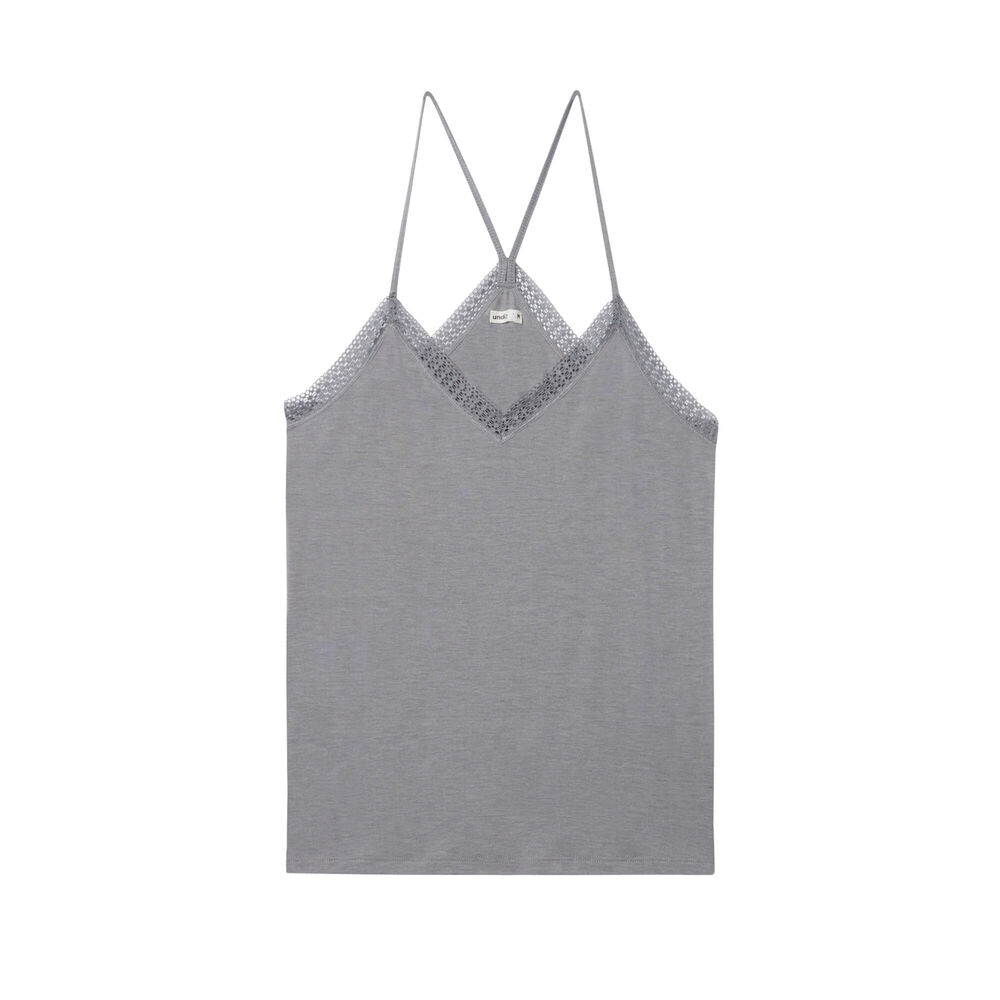 Top with spaghetti straps and lace - grey grey.