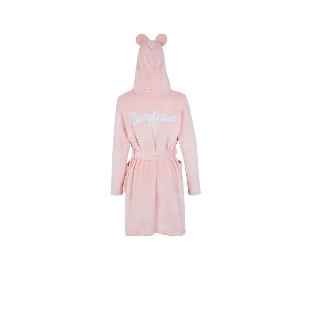 Fleece sulky boudeuse bunny robe - pink pink.